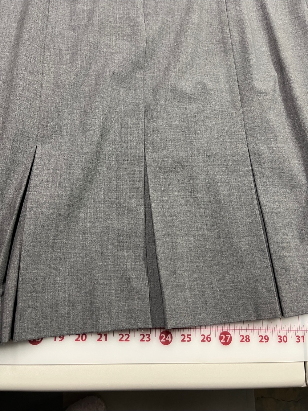 TALBOTS Career Travel Worship Luxe Wool Sht. SLV Grey Box Pleat Sheath Dress 16W - Picture 9 of 16